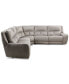 Фото #5 товара CLOSEOUT! Terrine 5-Pc. Fabric Sectional with 3 Power Motion Recliners, Created for Macy's