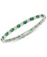 ფოტო #1 პროდუქტის Cubic Zirconia Green Tennis Bracelet in Sterling Silver