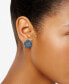 Gold-Tone Pavé & Blue Crystal Flower Clip-On Button Earrings