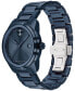 ფოტო #2 პროდუქტის Men's Swiss Bold Verso Blue Ion-Plated Steel Bracelet Watch 42mm