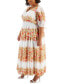 Фото #3 товара Plus Size Floral-Print Chiffon A-Line Midi Dress