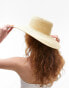 Фото #3 товара Topshop straw weave hat in natural