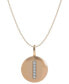 ფოტო #1 პროდუქტის 14k Rose Gold Necklace, Diamond Accent Letter I Disk Pendant