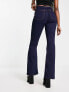 ASOS DESIGN sculpting super stretch flare jeans in dark blue