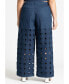 Plus Size Circular Cutout Denim Pant