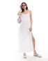 Фото #1 товара Monki maxi dress with strappy open back in off white