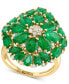 ფოტო #1 პროდუქტის EFFY® Emerald (6-1/4 ct. t.w.) & Diamond (3/8 ct. t.w.) Flower Cluster Ring in 14k Yellow Gold