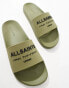 AllSaints Underground rubber slider in khaki