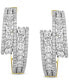 ფოტო #3 პროდუქტის Diamond Double Row Small Hoop Earrings (3 ct. t.w.) in 10k Gold, 1"