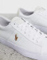 Polo Ralph Lauren sayer canvas trainer with multi polo player in white weiß, 45 - фото #2