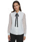 ფოტო #1 პროდუქტის Women's Bow-Tied Eyelet Blouse