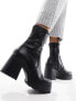 Фото #8 товара ASOS DESIGN Wide Fit Retreat mid-heeled sock boots in black