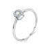 Luxury silver ring with clear zircons R00020
