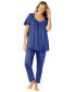 Фото #1 товара Plus Size Only Necessities Silky 2-Piece PJ Set