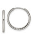 ფოტო #1 პროდუქტის Stainless Steel Polished Hinged Hoop Earrings