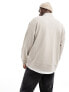 Hollister oversized half zip sweatshirt in tan