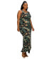 Plus Size Camo Essential Sleeveless Maxi Dress Зеленый, 2X - фото #2