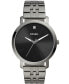 Men's Lux Luther Three Hand Gunmetal Gray Bracelet Watch 44mm