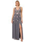 Фото #1 товара Women's Floral Embellished V-Neck Gown