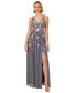 ფოტო #1 პროდუქტის Women's Floral Embellished V-Neck Gown