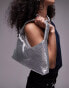 Фото #4 товара Topshop Solana chainmail slouchy shoulder bag in silver