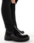 River Island wide fit knitted high leg boot in black