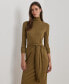 ფოტო #3 პროდუქტის Women's Tie-Front Turtleneck Dress