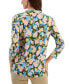 ფოტო #2 პროდუქტის Women's Printed V-Neck 3/4 Sleeve Top, Created for Macy's