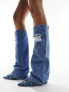 Фото #1 товара My Accessories London denim leg warmers in blue