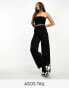 ASOS DESIGN Tall wide leg jersey tailored trouser in black