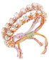 ფოტო #1 პროდუქტის Gold-Tone 2-Pc. Set Color Crystal Cord Slider Bracelets, Created for Macy's