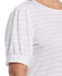 ფოტო #3 პროდუქტის Plus Size Knit Puff Short Sleeve Top