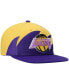 Фото #4 товара Men's Gold and Purple Los Angeles Lakers Hardwood Classics Sharktooth Snapback Hat