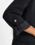 Pull&Bear rolled up sleeve blazer in black Черный, M - EU 38 - фото #3