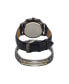 Фото #3 товара Men's Analog Black Polyurethane Strap Watch, 42mm and Bracelet Set