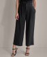 ფოტო #1 პროდუქტის Petite Striped Cropped Paperbag-Waist Pants