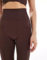 ASOS 4505 Seamless contour rib high waist gym leggings in brown