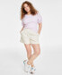 Фото #1 товара Women's High-Rise Pull-On Chino Shorts, Created for Macy's
