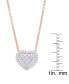 Фото #2 товара Macy's cubic Zirconia Heart Necklace in Fine Rose Gold Plate or Fine Silver Plate