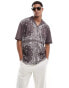 ASOS DESIGN oversized revere polo in paisley all over print Коричневый, 2XL - Chest 46-48 - фото #2