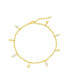 ფოტო #1 პროდუქტის Silver-Tone or Gold-Tone Shell and Cultured Pearl Dangle Charm Beverly Anklet