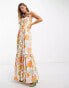 Фото #2 товара ASOS DESIGN ruffle maxi sundress with lace inserts in retro floral