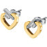 Matching bicolor earrings with zircons T-Logo TJAXC49