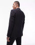 Topman skinny premium wool rich tux jacket in black