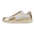 Diadora Mi Basket Low Metallic Dirty Lace Up Mens Gold, White Sneakers Casual S