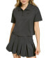 ფოტო #1 პროდუქტის Women's Tech Piqué Short-Sleeve Cropped Polo Shirt