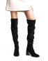 Фото #2 товара Pimkie suede knee high boot in black