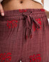 Фото #2 товара Pull&Bear – Locker geschnittene Boho-Hose in Rot, Kombiteil