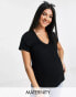 Фото #1 товара Flounce London Maternity fitted stretch t-shirt in black