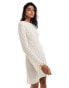 & Other Stories crochet knitted mini dress with scoop back in white